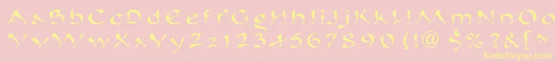 PineLtRegular Font – Yellow Fonts on Pink Background