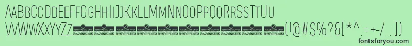 HeadingProSmallcaseThinTrial Font – Black Fonts on Green Background