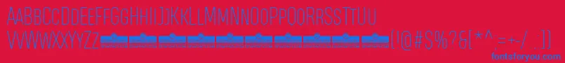 HeadingProSmallcaseThinTrial Font – Blue Fonts on Red Background