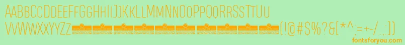 HeadingProSmallcaseThinTrial Font – Orange Fonts on Green Background