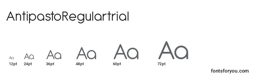 Размеры шрифта AntipastoRegulartrial