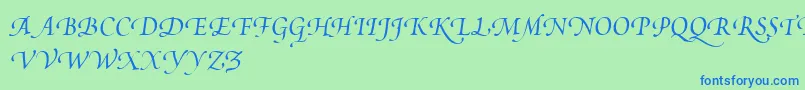 PoeticaSuppSwashCapitalsIi Font – Blue Fonts on Green Background