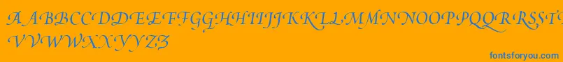 フォントPoeticaSuppSwashCapitalsIi – オレンジの背景に青い文字