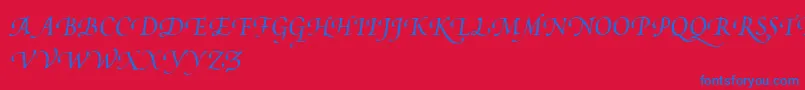 PoeticaSuppSwashCapitalsIi Font – Blue Fonts on Red Background
