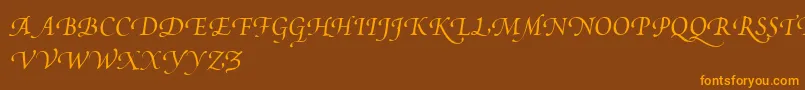 PoeticaSuppSwashCapitalsIi Font – Orange Fonts on Brown Background