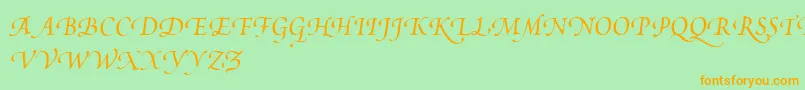 PoeticaSuppSwashCapitalsIi Font – Orange Fonts on Green Background