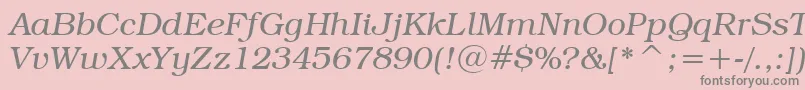 BookmanItcLightItalicBt Font – Gray Fonts on Pink Background