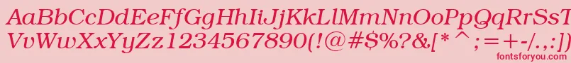 BookmanItcLightItalicBt Font – Red Fonts on Pink Background