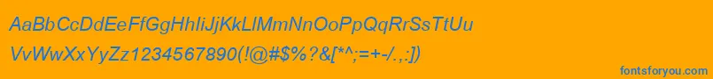 CordiaupcBoldItalic Font – Blue Fonts on Orange Background