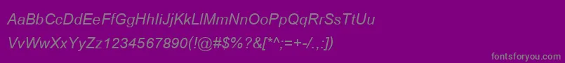 フォントCordiaupcBoldItalic – 紫の背景に灰色の文字