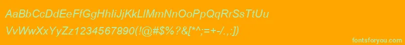 CordiaupcBoldItalic Font – Green Fonts on Orange Background