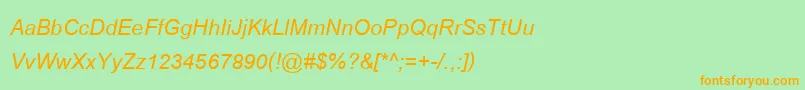 CordiaupcBoldItalic Font – Orange Fonts on Green Background