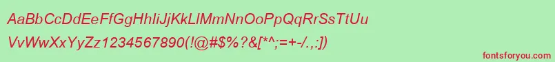 CordiaupcBoldItalic Font – Red Fonts on Green Background