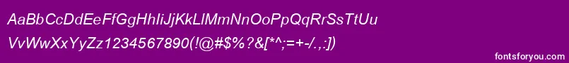 CordiaupcBoldItalic Font – White Fonts on Purple Background