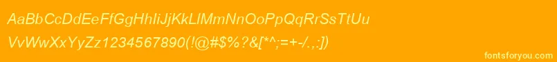 CordiaupcBoldItalic Font – Yellow Fonts on Orange Background
