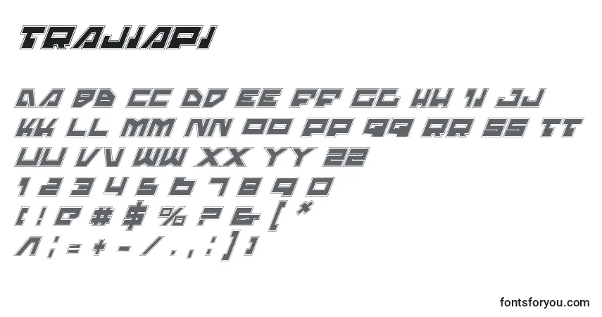 Czcionka Trajiapi – alfabet, cyfry, specjalne znaki
