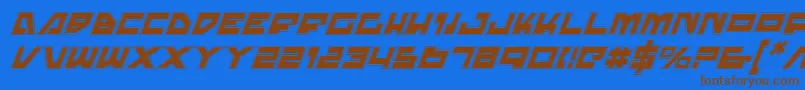 Trajiapi Font – Brown Fonts on Blue Background