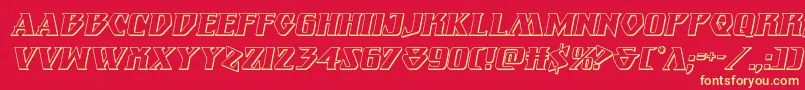 Eternalknight3Dital Font – Yellow Fonts on Red Background