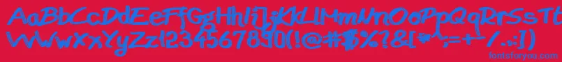 BudapestMarketsHd Font – Blue Fonts on Red Background