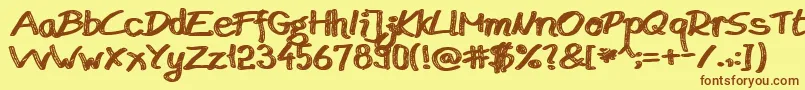 BudapestMarketsHd-fontti – ruskeat fontit keltaisella taustalla