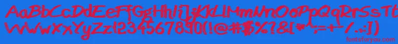 BudapestMarketsHd Font – Red Fonts on Blue Background