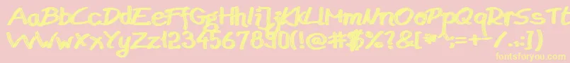 BudapestMarketsHd Font – Yellow Fonts on Pink Background