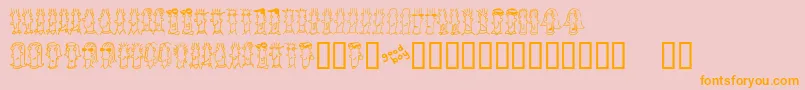 Buenc-Schriftart – Orangefarbene Schriften auf rosa Hintergrund