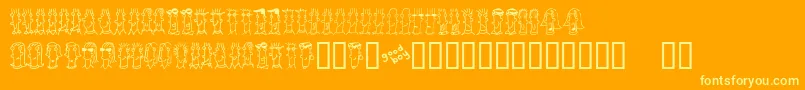 Buenc-Schriftart – Gelbe Schriften auf orangefarbenem Hintergrund