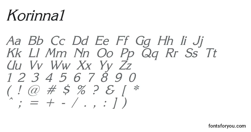 Schriftart Korinna1 – Alphabet, Zahlen, spezielle Symbole