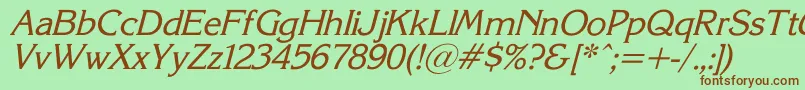 Korinna1 Font – Brown Fonts on Green Background