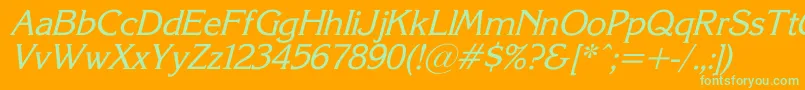 Czcionka Korinna1 – zielone czcionki na pomarańczowym tle