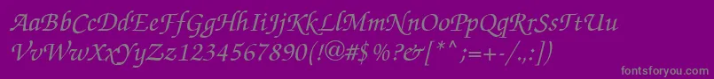 フォントZapfChancecItalic – 紫の背景に灰色の文字