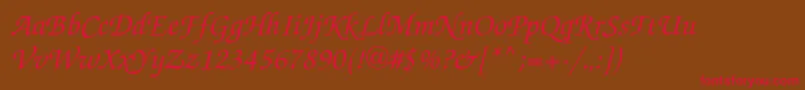ZapfChancecItalic Font – Red Fonts on Brown Background