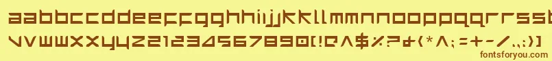フォントHarri – 茶色の文字が黄色の背景にあります。