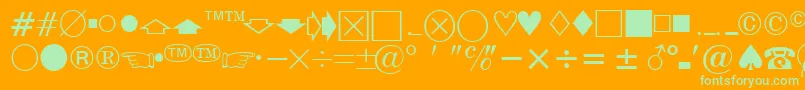 Шрифт Eisagonewsssk – зелёные шрифты на оранжевом фоне