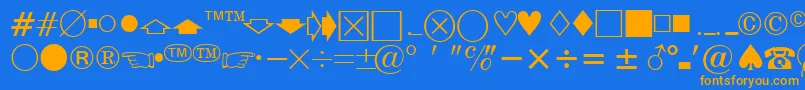 Eisagonewsssk Font – Orange Fonts on Blue Background