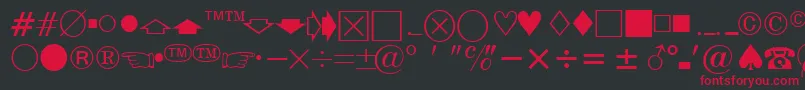 フォントEisagonewsssk – 黒い背景に赤い文字