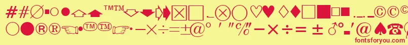 Eisagonewsssk-fontti – punaiset fontit keltaisella taustalla