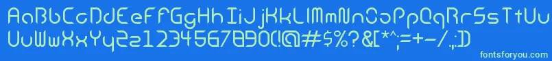 AndroidInsomniaRegular Font – Green Fonts on Blue Background
