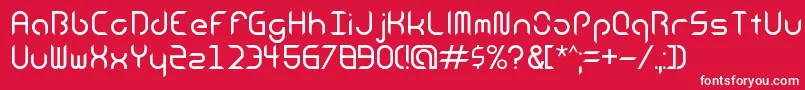 AndroidInsomniaRegular-fontti – valkoiset fontit punaisella taustalla