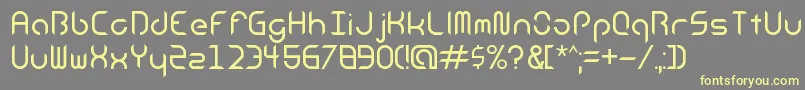 Więcej informacji o czcionce AndroidInsomniaRegular Czcionka AndroidInsomniaRegular – żółte czcionki na szarym tle