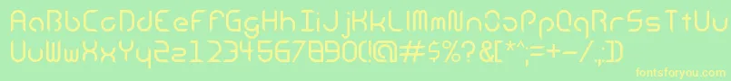 AndroidInsomniaRegular Font – Yellow Fonts on Green Background