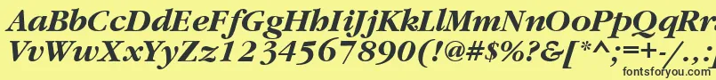 GaramondgttBolditalic Font – Black Fonts on Yellow Background