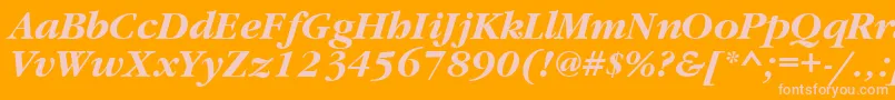 GaramondgttBolditalic-Schriftart – Rosa Schriften auf orangefarbenem Hintergrund