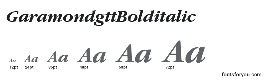GaramondgttBolditalic Font Sizes