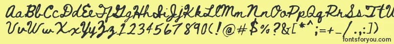 Bethellen Font – Black Fonts on Yellow Background