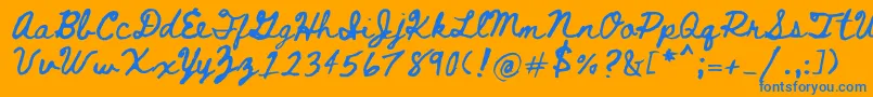 Bethellen Font – Blue Fonts on Orange Background