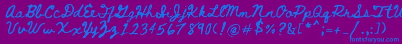 Bethellen Font – Blue Fonts on Purple Background