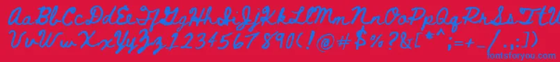 Bethellen Font – Blue Fonts on Red Background