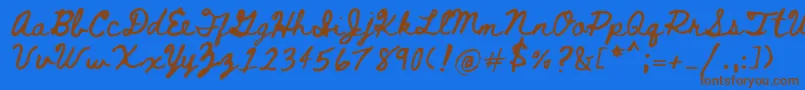 Bethellen Font – Brown Fonts on Blue Background